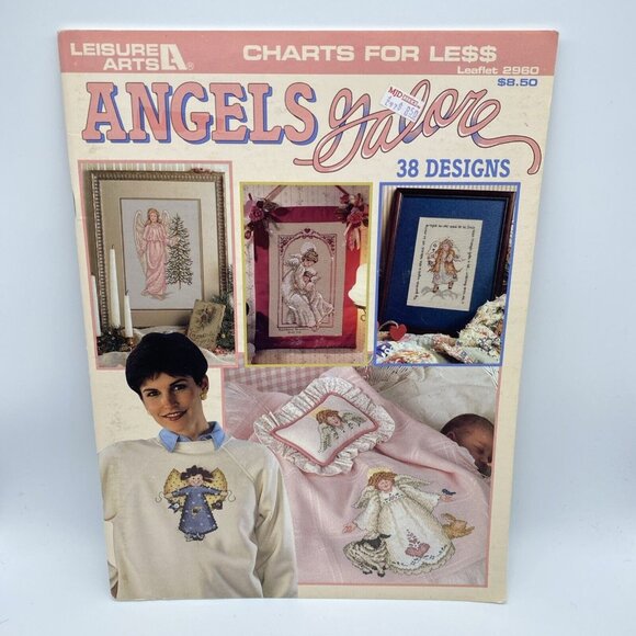 Angels Galore Cross Stitch Pattern Book 38 Designs Leisure Arts 2960 Vintage - Picture 1 of 13